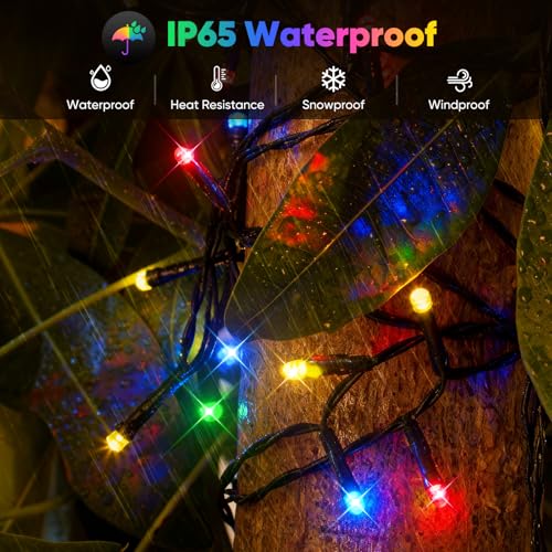 Brightever Solar String Lights for Outside, 2-Pack Total 92FT 240 LED Solar Powered Fairy Lights IP65 Waterproof, Outdoor String Light for Patio, Yard, Tree, Balcony, Garden Decorations, Multicolor - color: Multicolor, size: 2-Pack（46FT 120LED）