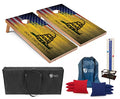 Tailgating Pros Cornhole Boards - 4'x2' Regulation Boards w/Carrying Case, Score Keeper, & Set of 8 Corn Filled Bags w/Tote - size: 4'x2' Boards, style: US/Gadsden Flag