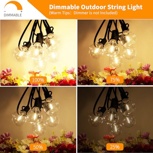 Svater Outdoor String Lights 300 FT, Patio Lights Outside with 156 G40 Shatterproof LED Bulbs, Waterproof Hanging Globe Lighting for Bistro Backyard Cafe Market, Warm White 2700K（3 x 100 FT） - size: 300FT