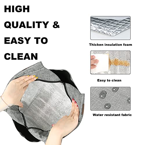Joymee Lunch Bag Women Insulated Lunch Box Reusable Leakproof Large Spacious Tote for Women Men Adult with Bottle Holder and Side Pockets for Work Picnic Travel - Grey - color: 04 Gray