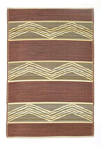 Fab Habitat Outdoor Rug - Waterproof, Fade Resistant, Crease-Free - Premium Recycled Plastic - Tribal Boho - Patio, Deck, Porch, Balcony, Laundry Room - Lagos - Sand & Coral - 4 x 6 ft - color: Lagos - Sand & Coral, size: 4' x 6' (Rectangular)