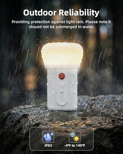 LED Rechargeable Camping Lantern with Hook - 6000mAh Emergency Outdoor Camping Lights, IPX5 Water Resistant Portable Tent Lights for Camping Hiking, Backpacking, Fishing, Outages (White) - color: White