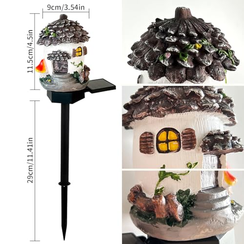 Solar Pinecone Lights for Outside, Waterproof Fairy Garden Lights Solar Christmas Lights, Decorative Fall Acorn Lights Thanksgiving Decoration Solar Garden Decor for Outdoor Lawn Yard Patio - color: Gray