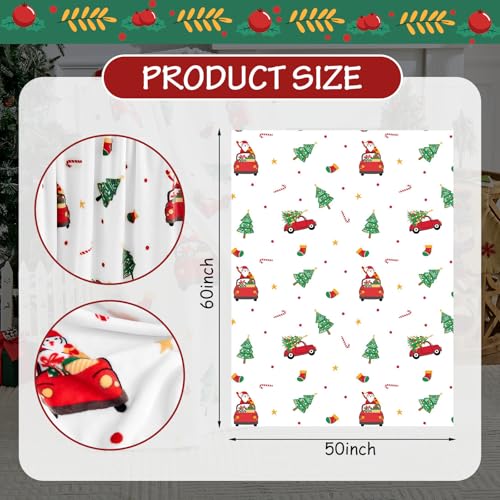 Edenleaf Christmas Blanket - White Holiday Throw with Santa Claus & Snowman - Warm Cozy Fleece Winter Blanket, 50x60 Inches，White - color: 04 Christmas White, size: Throw-50"x60"