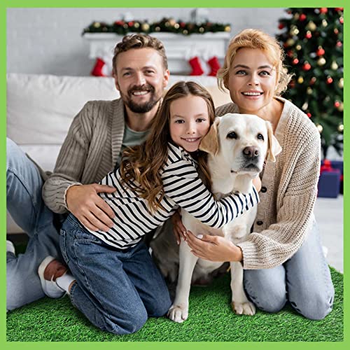 Roowest 4 Pcs Dog Grass Pee Pads for Dogs 18'' x 23'' Artificial Washable Fake Heavy Absorbency Grass Pad for Puppy Non Slip Rug Replacement Turf for Potty Training Outdoor Indoor