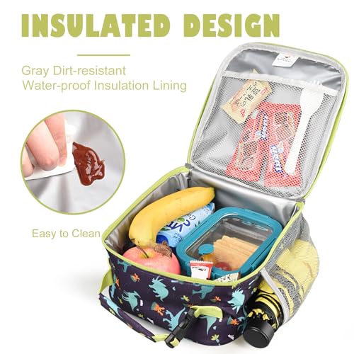 CaCTOUR Lunch Box Kids,Premium Insulated Lunch Bag for Girls Boys,Soft Bag Mini Cooler Back to School Thermal Reusable Lunch Bag for Work School Picnic (Dino) - color: C-Dino