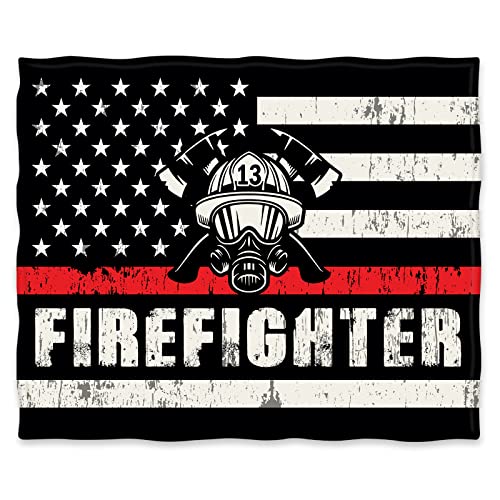 Jekeno Fire Firefighter Blanket Fireman Gifts for Men Women Boy Dad Husband Son Boyfriend Adult Birthday Christmas Halloween Thanksgiving Retirement Presents Plush Throw 50"x60" - color: Color632, size: 50"x60"