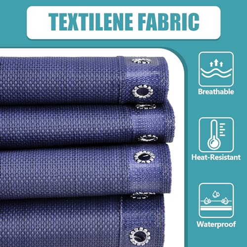 Queekay 2 Pcs Gravity Chair Replacement Fabric with 8 Bungee Cord Lounge Chair Cloth Mesh Patio Chair Repair Kit for Patio Recliner Outdoor Lawn Pool Beach Sling Chair(Blue, 63" x 17") - color: Blue, size: 63" X 17"