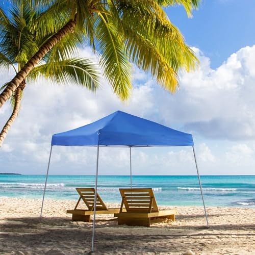 MFSTUDIO 12x12 Pop up Canopy Tent, Gazebo Shelter Sun Shade Canopies Patio Portable Popup Tents Easy Setup Waterproof with 9x9ft Top, for Beach,Parties,Picnics - color: Blue, size: 12x12ft
