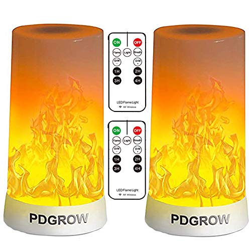 LED Flame Lights with Remote Timer, Flame Lamp 4 Modes USB Rechargeable Fire Lights Indoor Campfire Outdoor Decorative Lantern Hanging Lamps Fireplace Romantic Light for Home Party Camping Bar - size: Remote Control - 2PCS