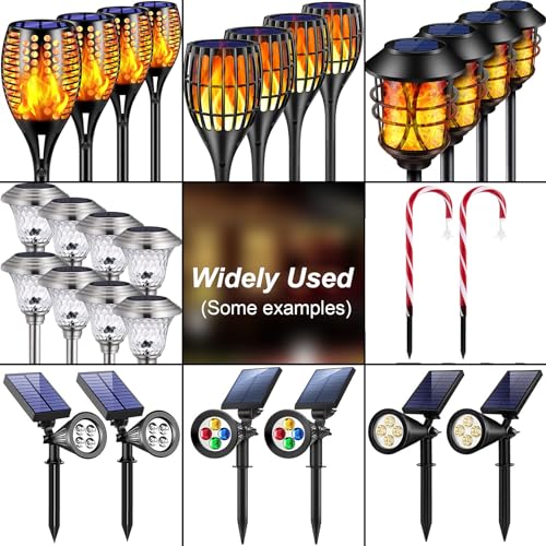 Metal Stakes Solar Lights Replacement Spike - Outdoor Ground Stake for Backyard Garden Lights Landscape Yard Pathway Patio Lamps 8 Pack - Fits 3/4" Poles (0.78" Actual), 5-3/8" Long - color: Metal-8 Pack