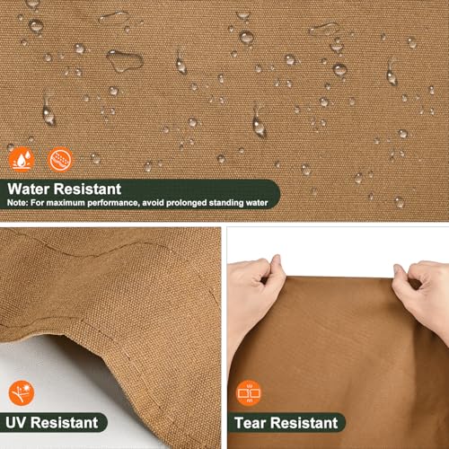 Canvas Tarp 12x20 Feet, 12 Oz Heavy Duty Water Resistant with Rustproof Grommets, UV Resistant, Multipurpose Outdoor Tarpaulin for Camping, Canopy, Woodpile, Trailer (Tan) - color: Tan, size: 12x20
