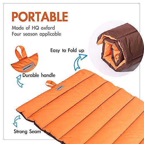 CHEERHUNTING Outdoor Dog Bed, Waterproof, Washable, Large Size, Durable, Water Resistant, Portable and Camping Travel Pet Mat - color: Orange, size: Large