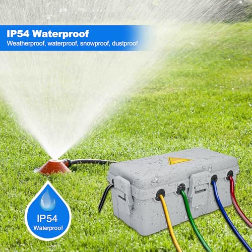 Hrensaw Medium Outdoor Electrical Box(10.6x5.5x4.5inch),Weatherproof Connection Box w/6 Cable Entry,IP54 Waterproof Extension Cord Cover Protect Power Strip,Timer,Plug,Holiday Lights,Grey - color: Grey, size: Medium