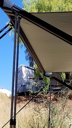 RV Awning Reinforcement Systems - 4-1/2 ft to 12 ft. Height Adjustable RV Awning tie Down/Support System 30MPH, No Ladder Required