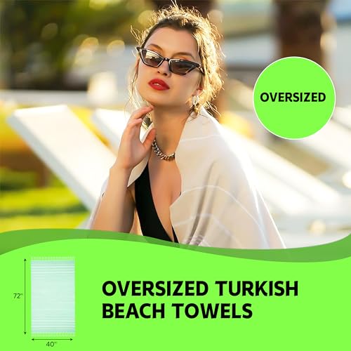 HAVLULAND Fuchsia Oversized 39x71cm Turkish Cotton Beach Towel - Quick Dry, Lightweight, Sand Free, Ideal for Beach, Pool, Spa, Gym, Yoga, Travel, Camping, Picnic - color: Fuchsia