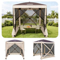 Tecoom 4-Sided Pop Up Gazebo Tent, Instant Screen House with Mosquito Netting Canopy for Camping, Waterproof & Removable Siedwalls, 6x6ft Portable Sun Shelterl for Outdoor, Garden, Backyard - size: 6.1x6.1ft