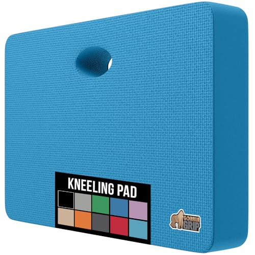 GORILLA GRIP® Extra Thick Patent Pending Supportive Foam Kneeling Pad, Large Cushion Knee Pads for Gardening, Baby Bath Time, Dirt and Water Resistant, Workout and Garden Supplies, 17.5x11, Blue - color: Blue