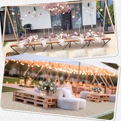 Beeveer Extra Large Outdoor Boho Picnic Blanket 118'' x 71'' Beige White Table Runner 6 Throw Pillow Cover Woven Cotton Yarn Oversize Beach Blanket Washable for Picnic Camp Wedding - color: Beige White, size: Fit 8-10 People 118'' X 71''