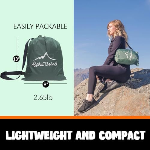 AlphaBeing Inflatable Lounger Beach Chair Accessories, Air Sofa Hammock Inflatable Couch for Camping Backyard Lakeside with Compression Sacks, Ideal Outdoor Gifts for Adults - color: MILITARY GREEN