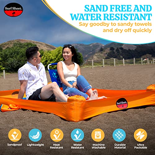 Sandproof Beach Blanket - Oversize Large Outdoor Picnic Blanket for Beaches & Camping - Portable Family Beach Blanket Waterproof Sandproof for Parks, Travel, Vacation Essentials(Orange) - color: Orange