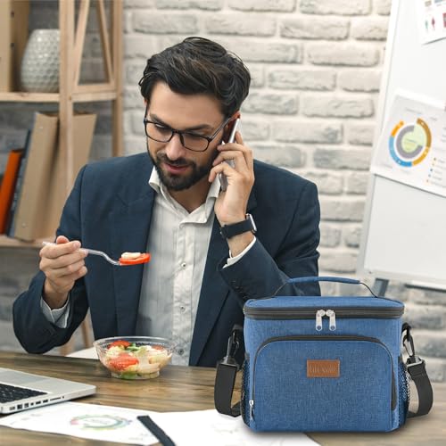 Lifewit Reusable Insulated Lunch Bag, Portable Cooler Freezable Soft Lunchbox Leakproof with Adjustable Shoulder Strap for Men Women Adult for Work Picnic or Travel, 9L 12 Can, Dark Blue - color: Dark Blue, size: Medium(9L)