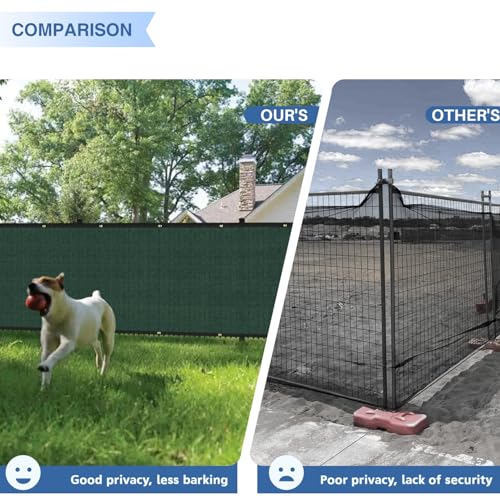 E&K Sunrise 6' x 20' Privacy Fence Screen with Grommets, Outdoor Windscreen Fence Covering Privacy Screen UV Blockage for Backyard Garden Patio, Zip Ties Included (Green) - color: Green, size: 0 6' x 20'