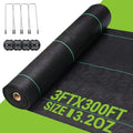 3FT x 300FT Weed Barrier Landscape Fabric Heavy Duty, 3.2oz Gardening Weed Control Mat, Ground Cover Weed Block Gardening Mat, Woven Garden Cloth for Underlayment, Commercial Driveway Fabric - size: 3.2oz-3ft×300ft