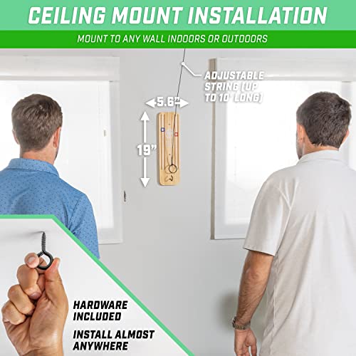 GoSports Hook 21 Ceiling Mount Ring Swing Game - Choose Your Color - Play Indoors or Outdoors - color: Natural