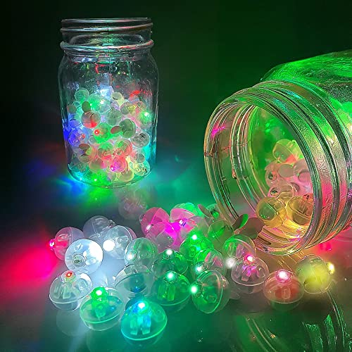 Aogist 100pcs Mutilcolor Balloon Lights, Long Standby Time Waterproof Mini Ball Light, Round LED Flash Lamp for Paper Lantern Balloon Party,Wedding,Birthday,Festival,New Year and Christmas Decorative - color: Multicolor, size: 100 PCS-STANDARD