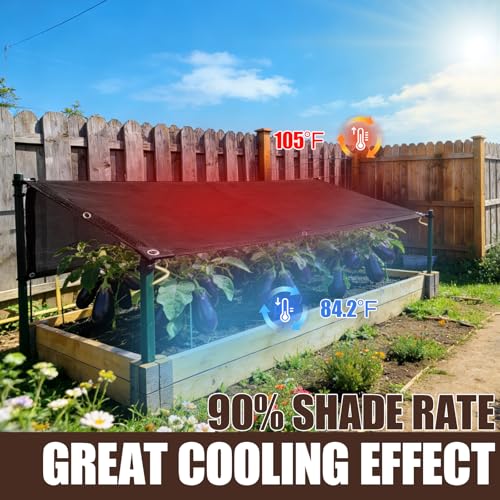 90% Sun Shade Cloth for Garden, 3.3 * 6.5FT Heavy Duty Shade Tarp with Grommets & Reinforced Edges - UV Resistant Sunblock Net for Patio, Backyard, Greenhouse, Kennel, Pergola, Black - color: black, size: 3.3*6.5FT