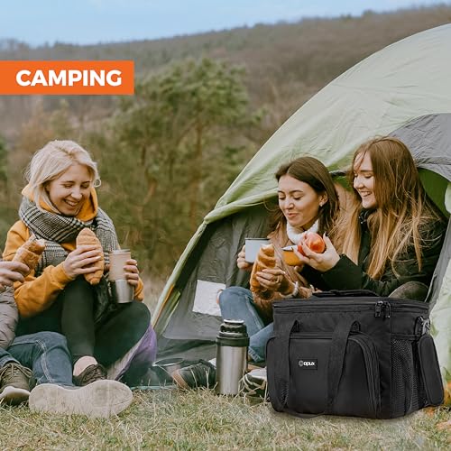 OPUX Soft Cooler Bag, Insulated Collapsible Lunch Cooler Tote for Men Work Camping Beach Travel, Portable Soft Sided Leakproof Waterproof Large Lunch Bag Box with Shoulder Strap 40 Cans, Black - color: Black, size: 40 Cans