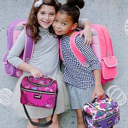 Lunch Bag for Kids Coole Lunch Box Tote for Women Girls Boys Children Student Insulated Bento Bag for School Work Picnic Outdoor Activities - color: 7L Rose
