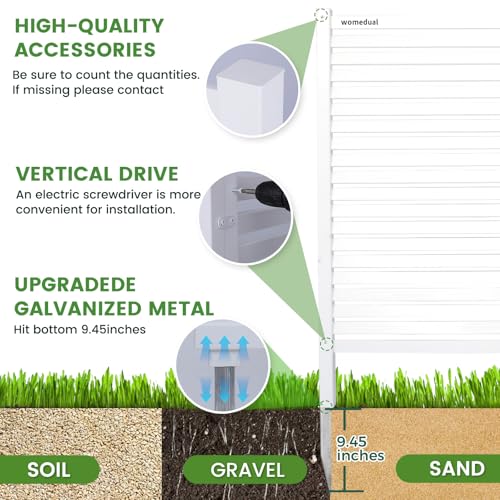 Air Conditioner Fence - 36" W x 45" H Trash Can Fence Panels, Easy Assembly Privacy Screen for Outside, Decorative for AC Units & Pool Equipment, White Vinyl, 2 Panels - size: 36"W X 45"H-2 Panels Horizontal