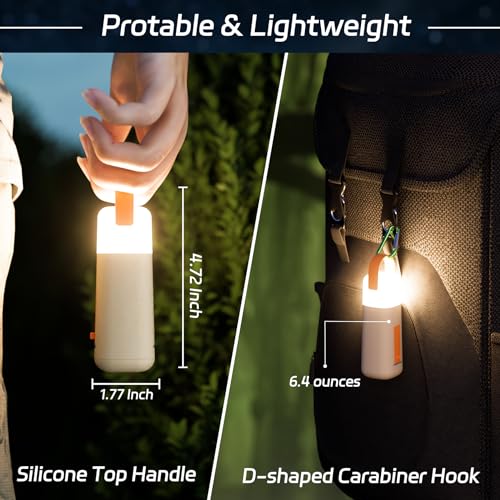Camping Lantern, 350 Hours Running Time Rechargeable Lantern, 3200mAh Lantern Flashlight with 4 Modes, Waterproof Tent Light for Hiking, Emergency, Power Outages (Yellow 1PK) - style: Yellow