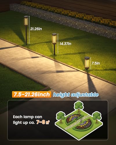 VOLISUN Solar Pathway Lights,12 Pack LED Solar Lights Outdoor Waterproof, Landscape Lighting,Warm Color Solar Path Lights,Landscape Lights,Solar Garden Lights for Yard Lawn Driveway Walkway - color: Warm White, size: 12 PACK