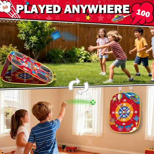 Spider Bean Bag Toss Game for Kids – 3-in-1 Cornhole Board Outdoor Toys for Toddlers, Family Fun Games for Beach & Yard, Birthday Easter Gifts for Ages 3 4 5 6 7 8-12 Year Old Boys Girl