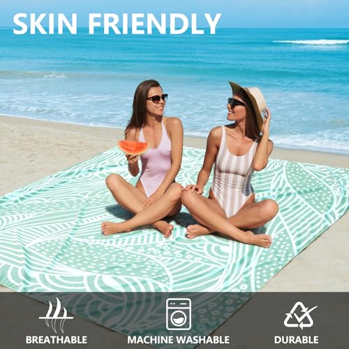HIHOHO Beach Blanket Waterproof Sandproof Beach Mat for 1-8 Adults Quick Drying Durable Outdoor Picnic Mat for Beach Festival Travel Camping Hiking (LBL-Ripple, 79"×108"(6 Person)) - color: Lbl-ripple, size: 9' x 6'7" (6 Person)