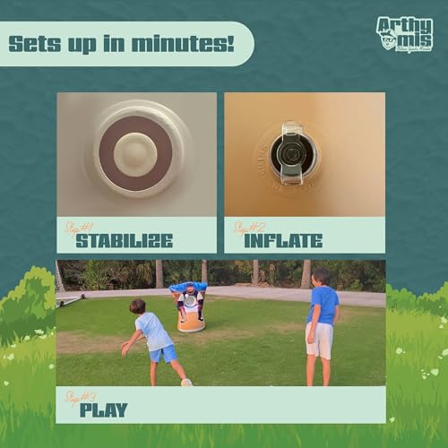 Pitching Target for Kids – Double-Sided Baseball Training Equipment for Indoor & Backyard Baseball Practice, Inflatable Strike Zone with Balls & Pump, Ages 3+