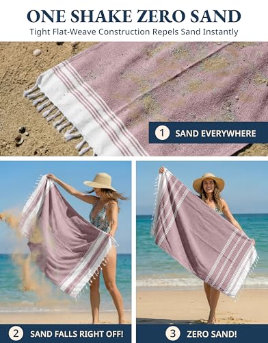 LANE LINEN Large Pool Towels, XL Beach Towel, Pre-Washed, No Shrink, Quick Dry Oversized Beach Towels, Stylish Beach Towel for Women, Sand Free Towel, 39"x71" - Fired Brick - color: 41: Fired Brick, size: Pack of 1