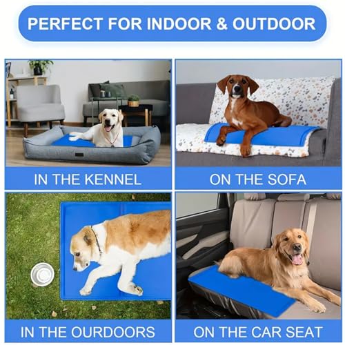 Dog Cooling Mat, Pressure Activated Gel Self Cooling Pad for Dogs Cats, Foldable Portable Cooling Mat for Dogs Ideal for Kennels Crates Beds Car Seats Indoor & Outdoor,XL - size: XL