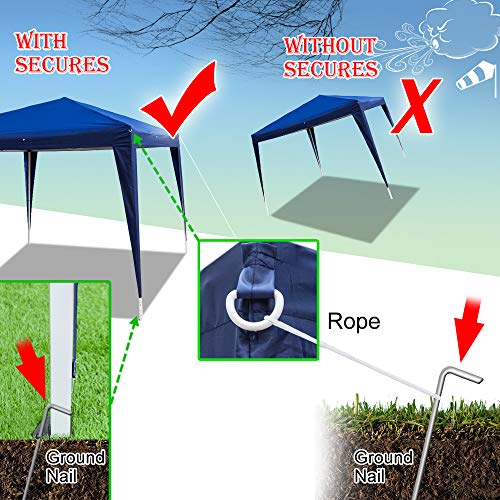 3x3m Outdoor Pop Up Canopy Tents,Portable Instant Folding Shelter Gazebos,Waterproof Beach Tents,Easy Up Instant Commercial Canopy Tent,with Carry Bag,for Garden Camping Wedding Party BBQ (Blue) - color: Blue, size: 3x3m