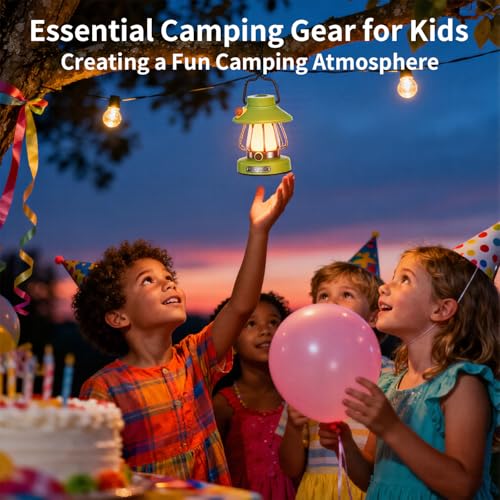 Kids Lantern with 3 Color Dimmable & USB-C Charging,Boys Night Light for Bedroom, Indoor Outdoor Adventures & Emergency Use Toddler Flashlight Camping Essentials for Kids (Green) - color: Green