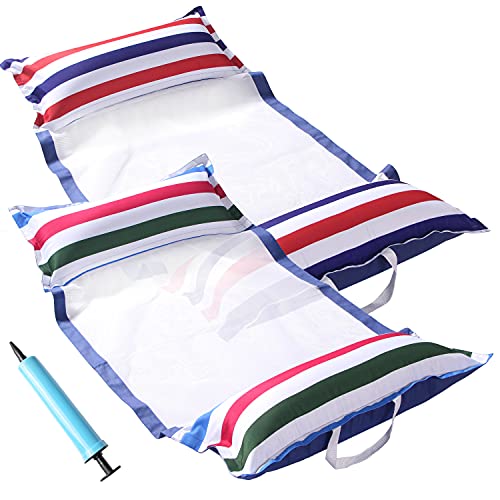 FindUWill Fabric Pool Hammock Floats, XL, 2Pack Inflatable Water Hammocks Floaties 4-in-1 (Saddle, Lounge Chair, Hammock, Drifter), Pool Float Lounger for Adults - color: Classic&Jungle