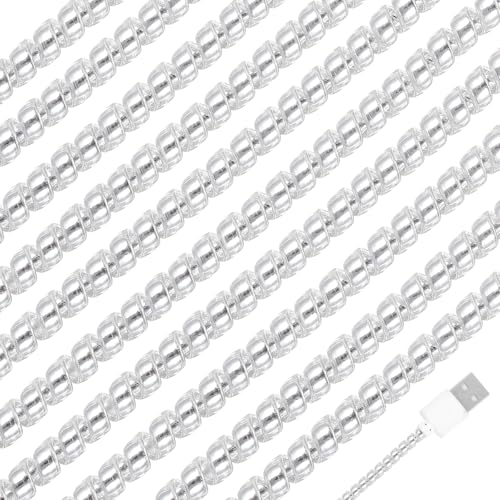 Frienda 10 Pcs Spiral Cord Protector Chargers Protector Pets No Chew Data Cable Protective Sleeve Headphone Charger Saver USB Cable Cover Wire Repair for Phone USB (Flash White) - color: Flash White