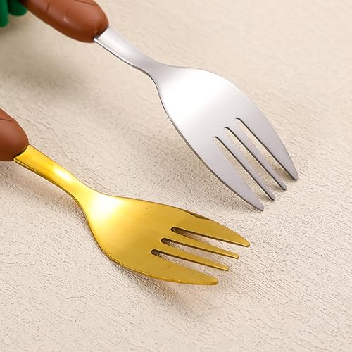 Christmas Utensil Set | Reusable Portable Cutlery Set | Stainless Steel Knife Fork Spoons Gift Box | Includes Themed Utensils (Tree/Santa/Deer/Snowman) | Ideal Christmas Gift - color: Christmas Design-Gold