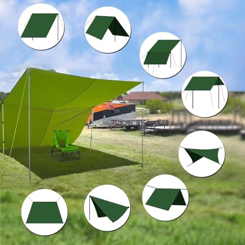 AYAMAYA Camping Tarp with Poles Heavy Duty, 10 x 10 FT Extra Large Waterproof Tarp Tent Awning, Hammock Rain Fly Sun Shelter for Camping, Beach, Picnic, Outdoor Activities