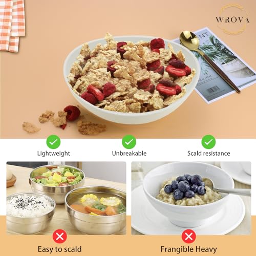 Wrova 65oz Large Salad Bowls Ivory - Wheat Straw Salad bowls Set of 4 - Unbreakable Salad Bowls Dishware & Microwave Safe - BPA Free Bowls for kitchen,camping - color: White, size: 4 Pack