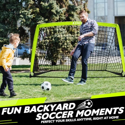 2 of 5×3 6x4 9x5 FT Portable Kids Soccer Goals Set, Foldable Soccer Practice Nets for Backyard with Carrying Bag for Toddler Youth Pop Up Soccer Training Equipment Indoor Outdoor Sports Game Gift - color: Optic Green, style: 5x3FT