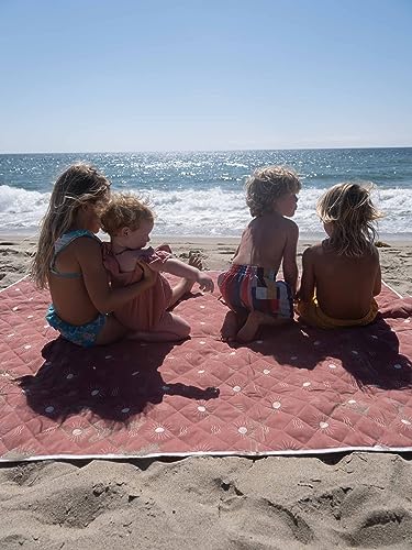 Shwally The Picnic Mat - Indoor/Outdoor Rug with Hand-Drawn Designs - Machine Washable, Water Resistant, Durable & Wipeable Material - Foldable & Easy to Carry - Large (Sunset Rose) - style: Sunset Rose